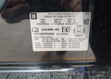 2015 GMC Sierra 2500Hd Denali from USA, damaged, VIN 1GT120EG7FF644329